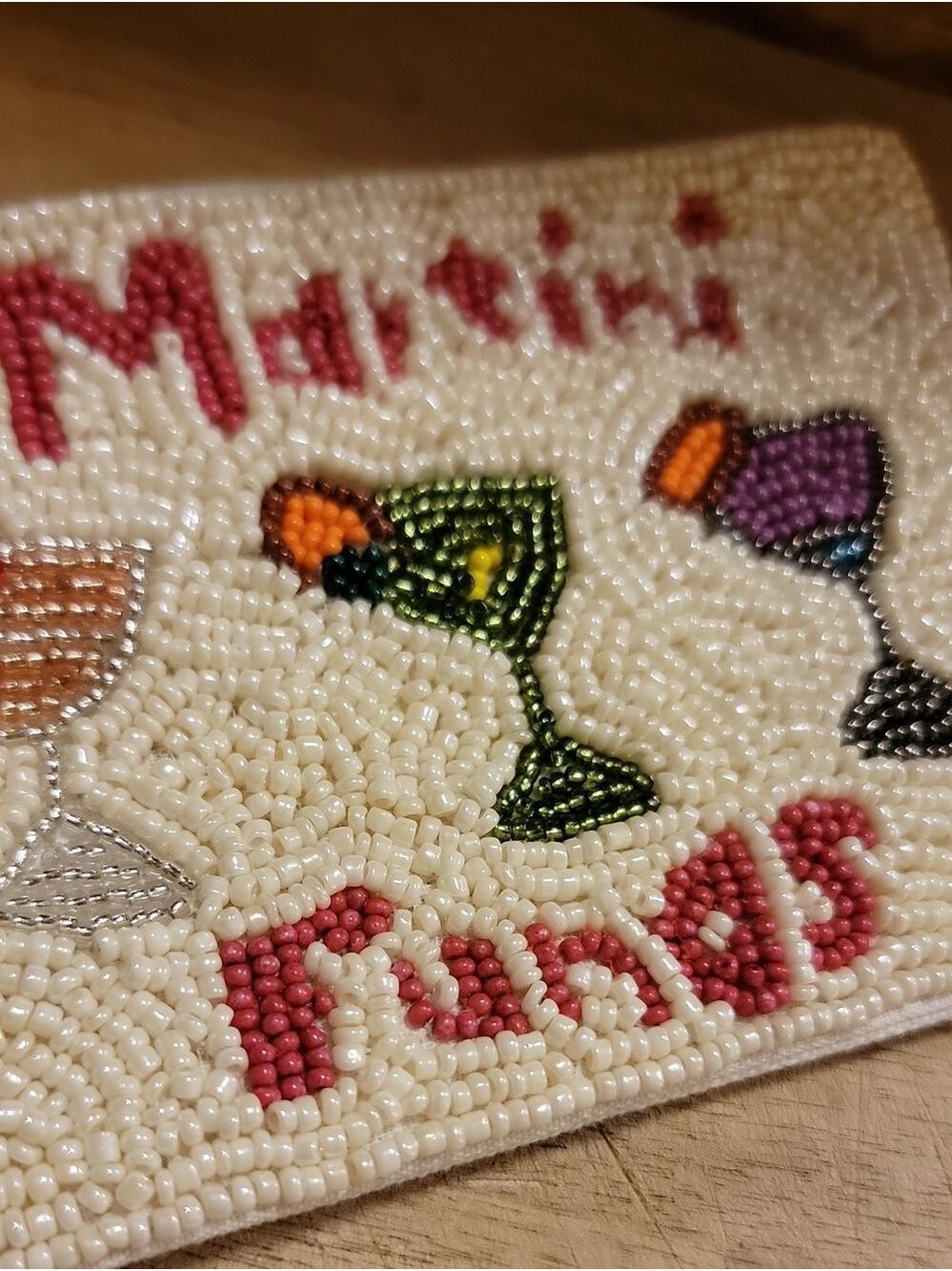 Martini Funds beaded coin purse - Picture 3 of 7